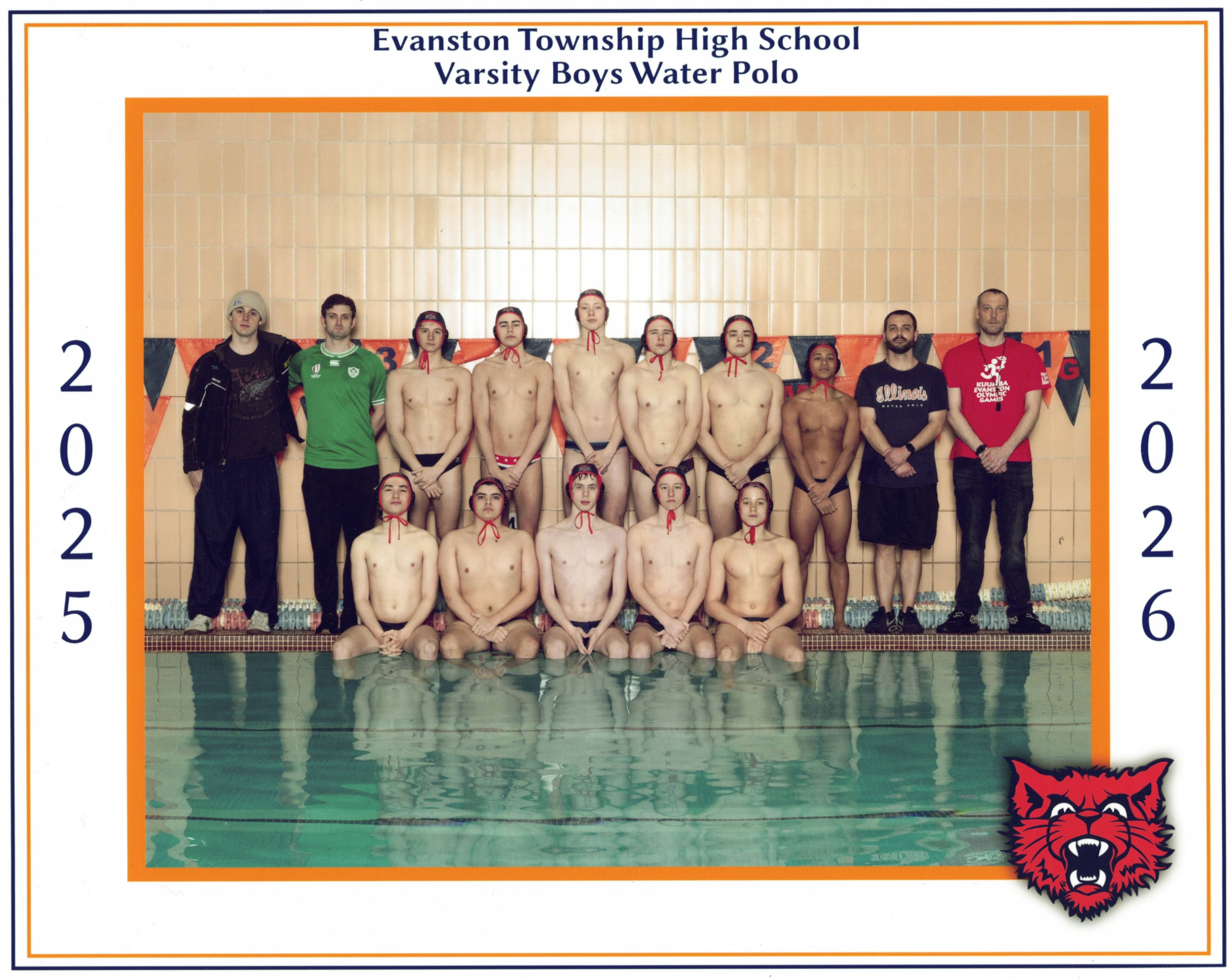 Wildkit Polo hero image: 2026 Varsity ETHS Water Polo Team Photo